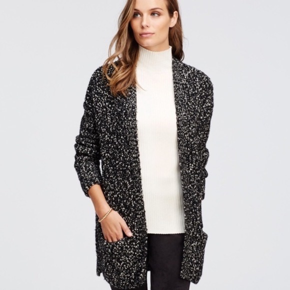 American Eagle | Black and White Marled Open Knit Open Cardigan Sweater SZ MED - Picture 1 of 6